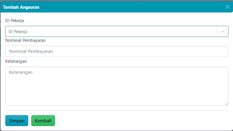 Form Tambah Angsuran